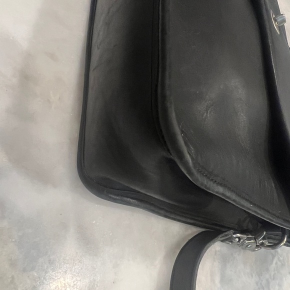 VINTAGE Coach Black Leather Lexington Briefcase Laptop Bag, Brshd Silver/Nickel - Picture 8 of 16